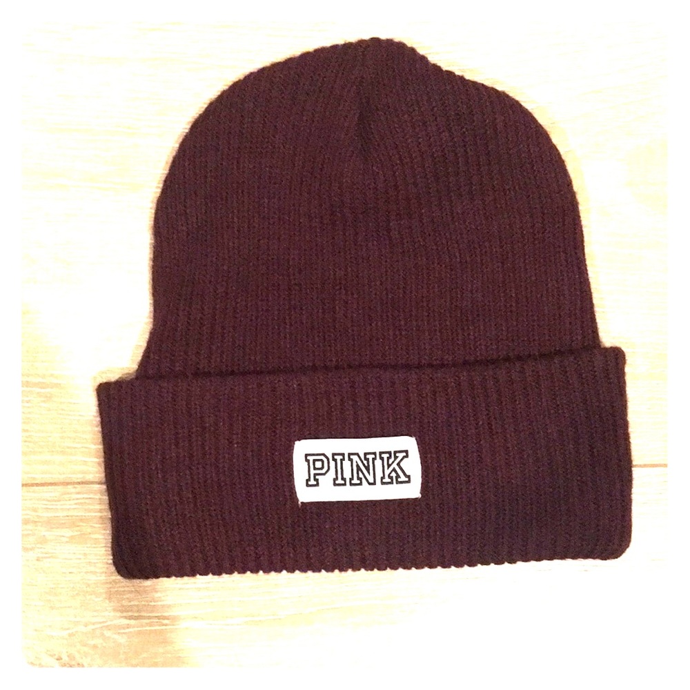 Burgundy Beanie by Pink
